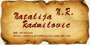Natalija Radmilović vizit kartica